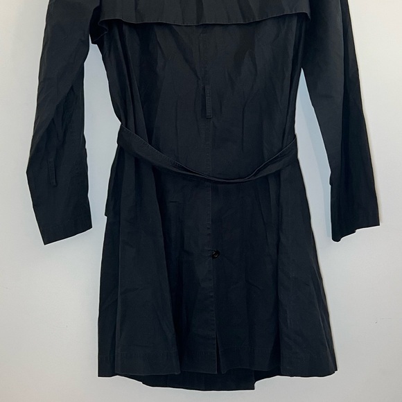 Lightweight Black Cotton Trench, cotton/silk, size 4/6 chic womenswear jacket - Picture 13 of 15